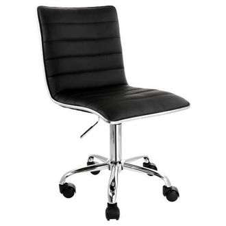 Elama Faux Leather Adjustable Rolling Office Chair in Black at Nordstrom