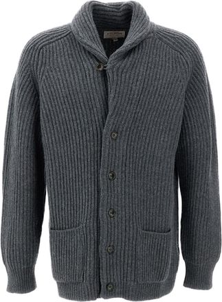 Filson Grey Bristol Tacoma Heavy Wool Cardigan
