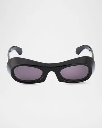 Ferragamo Men & apos;s 51mm Classic Logo Plastic Oval Sunglasses