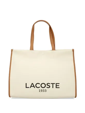 Lacoste logo-print tote bag - women - Cotton - OS - Neutrals