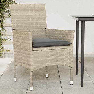 vidaXL Vidaxl - Sillones De Jard&iacute;n Con Cojines 2 Uds Rat&aacute;n Sint&eacute;tico Gris