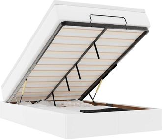 vidaXL Estructura Cama Otomana Colch&oacute;n Cuero Sint&eacute;tico Blanco Vidaxl