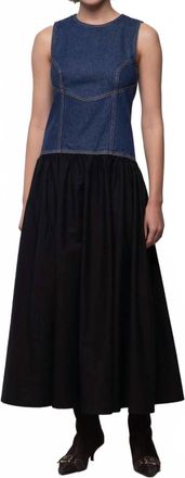 Esth&eacute; Womens Jeansstoff Corset Midi Dress In Blue