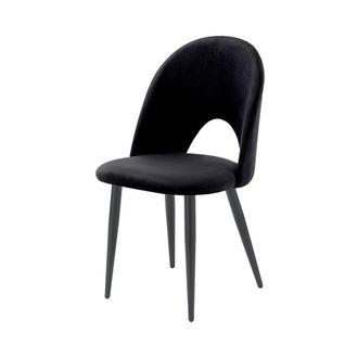 Oresteluchetta Juego De 4 Sillas De Comedor Cocina Dise&ntilde;o Moderno En Terciopelo Bounty - Negro