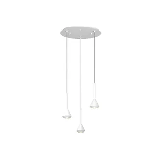 Top-Light Top-light - Lampadario Moderno Tondo Aygo Metallo Bianco 3 Luci Gu10