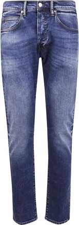 Nine In The Morning Rock 5 Pocket Skinny Jeans - Heren - Slim Fit Jeans - Blauw - W34 - Katoen - Jeans