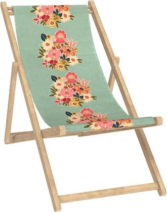 Vent de Boh&egrave;me Silla plegable de eucalipto con estampado floral azul