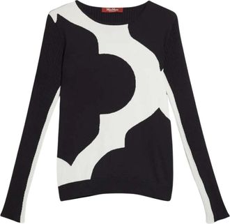Max Mara Stijlvolle Gebreide Top - Dames - Ronde hals truien - Blauw - S - Truien & Vesten