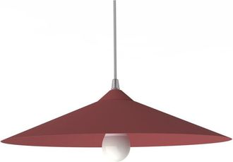 Lumicom Chapeau Sospensione, 1XE27, max 42W, metallo, rosso cowhide, D40cm - Lumicom