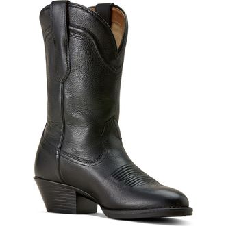 Ariat Easton R Toe Western Boot in Velvety Black at Nordstrom, Size 7.5