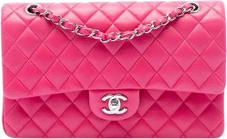 Chanel Pre-owned Double Flap Shoulder Bag - Dames - Vintage Schoudertas - Roze - ONE Size - Leer - Vintage