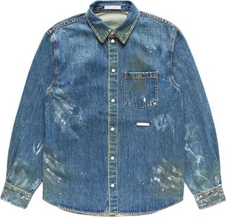 Helmut Lang painted denim shirt - Blue