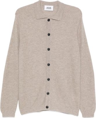 Alpha Studio long-sleeved cardigan - Neutrals