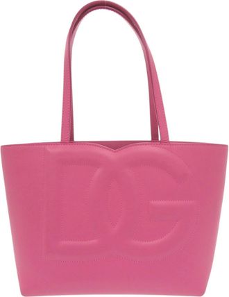 Dolce & Gabbana Pink Leather Handbag Shopping Bag Tote Bag (Pre-Owned)