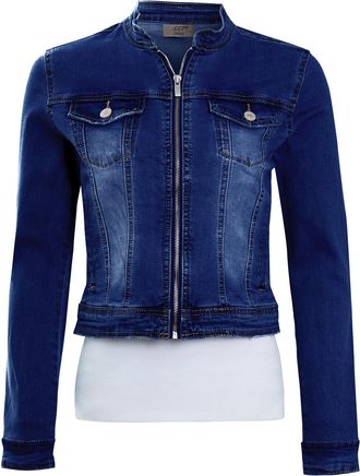 SS7 Womens Denim Jacket with Zip Fastening Indigo