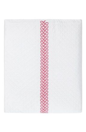 Matouk Astor Braid Matelassé Coverlet in Peony at Nordstrom, Size King