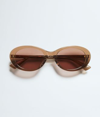 Bottega Veneta Classic Oval Sunglasses - Brown - Unisex