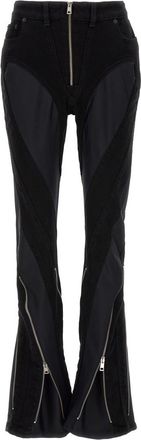 MUGLER Black Flared High Rise Jeans