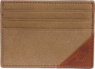 Johnston & Murphy Antique Cotton & Leather Card Case in Camel at Nordstrom Rack