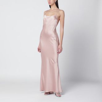 Andamane Peony-coloured Ninfea dress with back draping