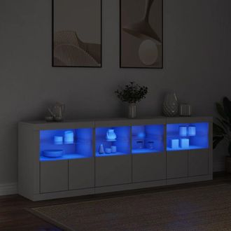 Berkfield Home Sideboard with LED Lights White 202x37x67 cm | Size: 202 x 37 x 67 cm