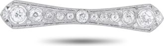 Luxury Bazaar Platinum, 14K White Gold 3.50ct Diamond Art Deco Brooch MF15-102025