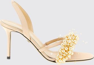 Mach & Mach Sandalo Floating Pearls Mach & Mach in raso con perle sintetiche
