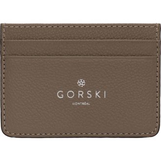 Gorski Leather Card Holder in Taupe at Nordstrom