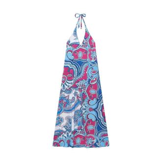Maliparmi Short Dresses, female, Blue, Size: XL Hippie Lotus Dress