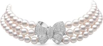 Yoko London Choker Contessa con diamanti e perle - Argento