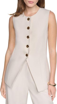 Halston Heritage Button Up Vest Top
