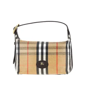 Burberry Check canvas Highlands shoulder bag Woman One Size