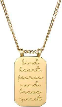 Mantra Kind Heart, Fierce Mind, Brave Spirit - Necklace in Yellow Gold at Nordstrom
