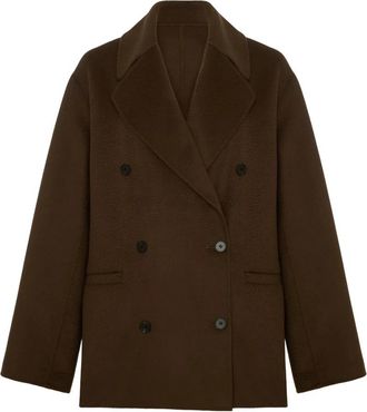 Cesare Gaspari Cashmere Tailored Coat - Dames - Mantel - Bruin - XL - Wol - Jassen