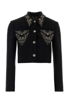 Versace Zwarte Wol Blazer