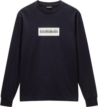 Napapijri Langarmshirt NAPAPIJRI SUZE, Herren, Gr. XL, schwarz, Jersey, Obermaterial: 100% Baumwolle, bedruckt, Rundhals, Shirts Langarmshirt