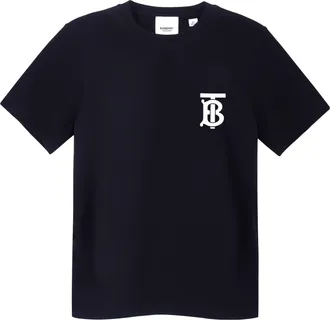 Burberry Mens Burberry Pattern Cotton Loose Classic Short Sleeve Black 80174841