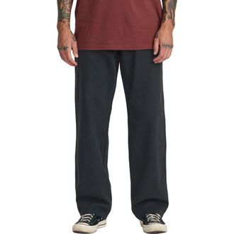 Rvca Americana 2 Flat Front Cotton Twill Chinos in Rvca Black at Nordstrom, Size 28