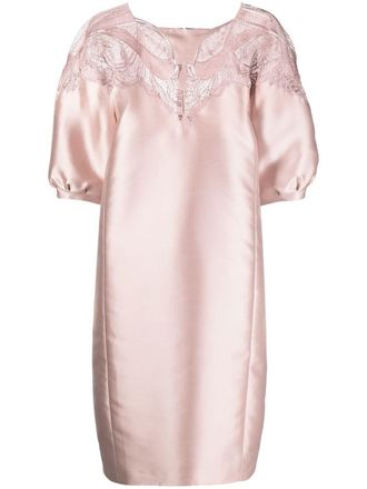 Alberta Ferretti Abito con dettaglio di pizzo - Rosa
