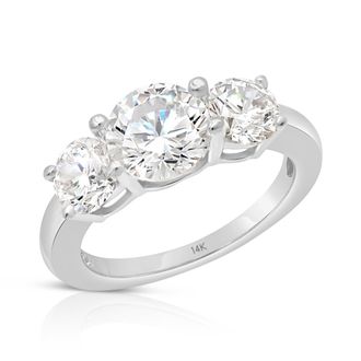 MAX + STONE 14k Yellow or White Gold 3 Carat Cubic Zirconia Anniversary or Engagement Ring