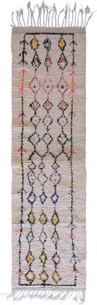 AFK Living Alfombra de pasillo marroquí de lana multicolor 80 x 280 cm