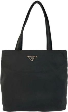 Prada Pre-owned Shoulder Bags, female, Black, Size: ONE SIZE Pre-owned Nylon Shoulder Bag