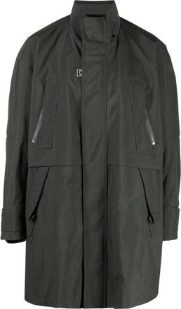Wooyoungmi Grijze Nylon Casual Jas - Heren - Mantel - Zwart - M - Nylon - Jassen