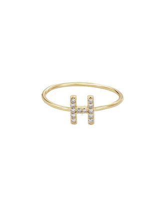 Adornia Adornia 14K Plated Cz Initial Ring