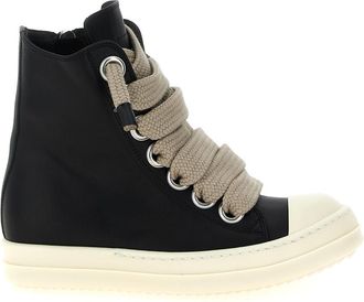 Rick Owens Black Jumbolace Leather Sneakers
