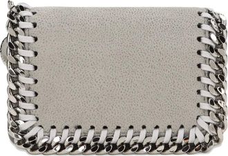 Stella McCartney small Falabella flap chain wallet - women - Polyester - One Size - Grey
