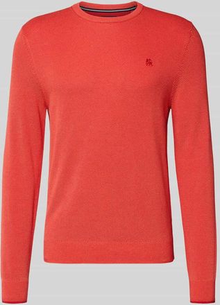 Lerros Strickpullover mit Label-Stitching in Dunkelorange, Gr&ouml;&szlig;e XXXL