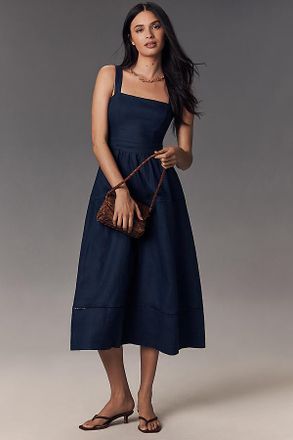Reformation Everett Linen Midi Dress