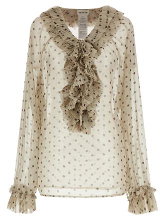 P.A.R.O.S.H. Beige Polyester Womens Blouse