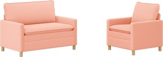 vidaXL Juego De Sof&aacute; 2 Uds. Rosa Tela Vidaxl